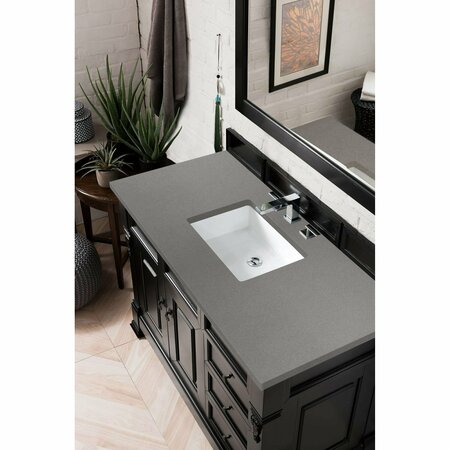 James Martin Vanities Brookfield 48in Single Vanity, Antique Black w/ 3 CM Grey Expo Quartz Top 147-114-5236-3GEX